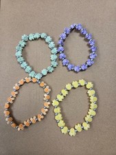 Disney Mickey Mouse Minnie Cinderella Candy-Looking Stretch Bracelets Set of 4