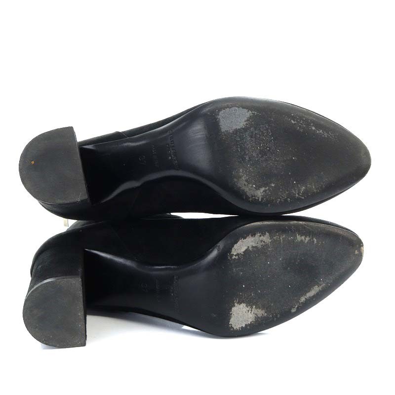 Saint Laurent Paris Stivali Corti Tacchi Alti Cinturino Laterale Scamosciato 24Cm Nero