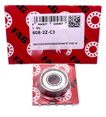 FAG 608-ZZ C3 Ball Bearing 8x22x7 Dual Shielded Metal Chrome Skateboard 608Z