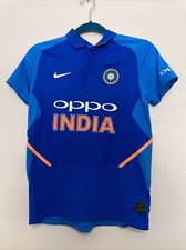 Youth Nike Dri Fit 2018 Oppo India Blue Short Sleeve Cricket Jersey - Size Large