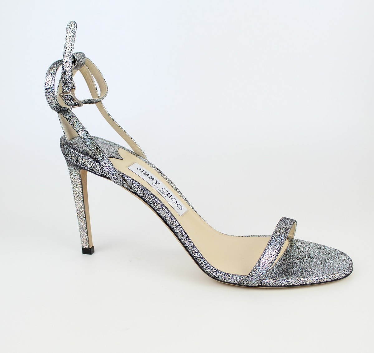 New JIMMY CHOO Minny 85 Metallic Leather Sandals, EUR 40, MSRP 