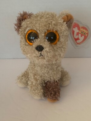 2013 TY BEANIE BOO BOOS ROOTBEER TERRIER DOG 6'' PLUSH GLITTER EYES 