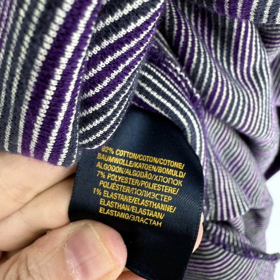 Ralph Lauren Girls Purple Striped Knee Length Dress Size XL 16 - Image 4 of 4