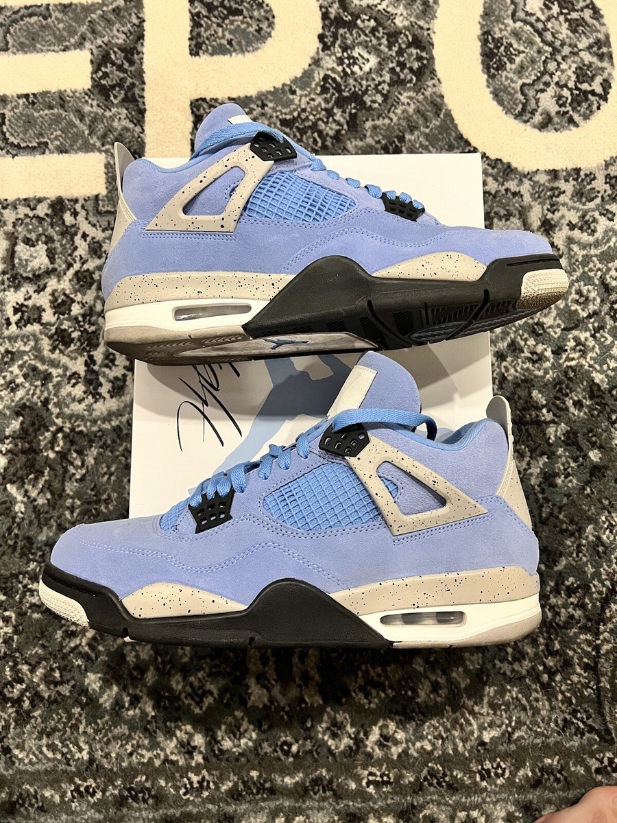 university blue jordan 4 tongue