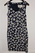 NWOT * Carolina Herrera * White & Blue Floral Denim Overall Dress Size 6