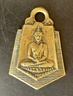 Thai Heiliges Amulett Buddha Mudra Tempel Amulett Anhänger Messing Thailand b25