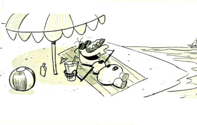 DISNEY POSTKARTE - FROZEN 2013 - OLAF DREAMING OF SUMMER - DIGITAL CONCEPT ART