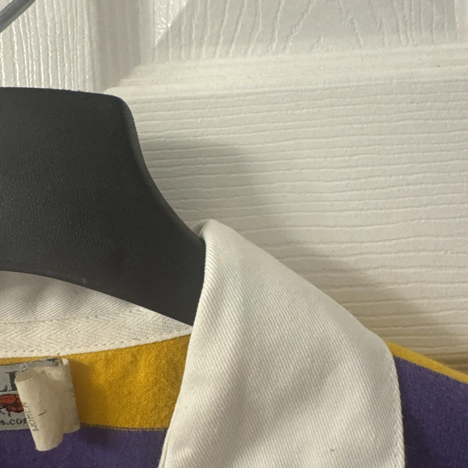 Perlis Crawfish Mardi Gras Rugby Style Womens LSU Striped Polo Dress Size Large - Image 4 of 4