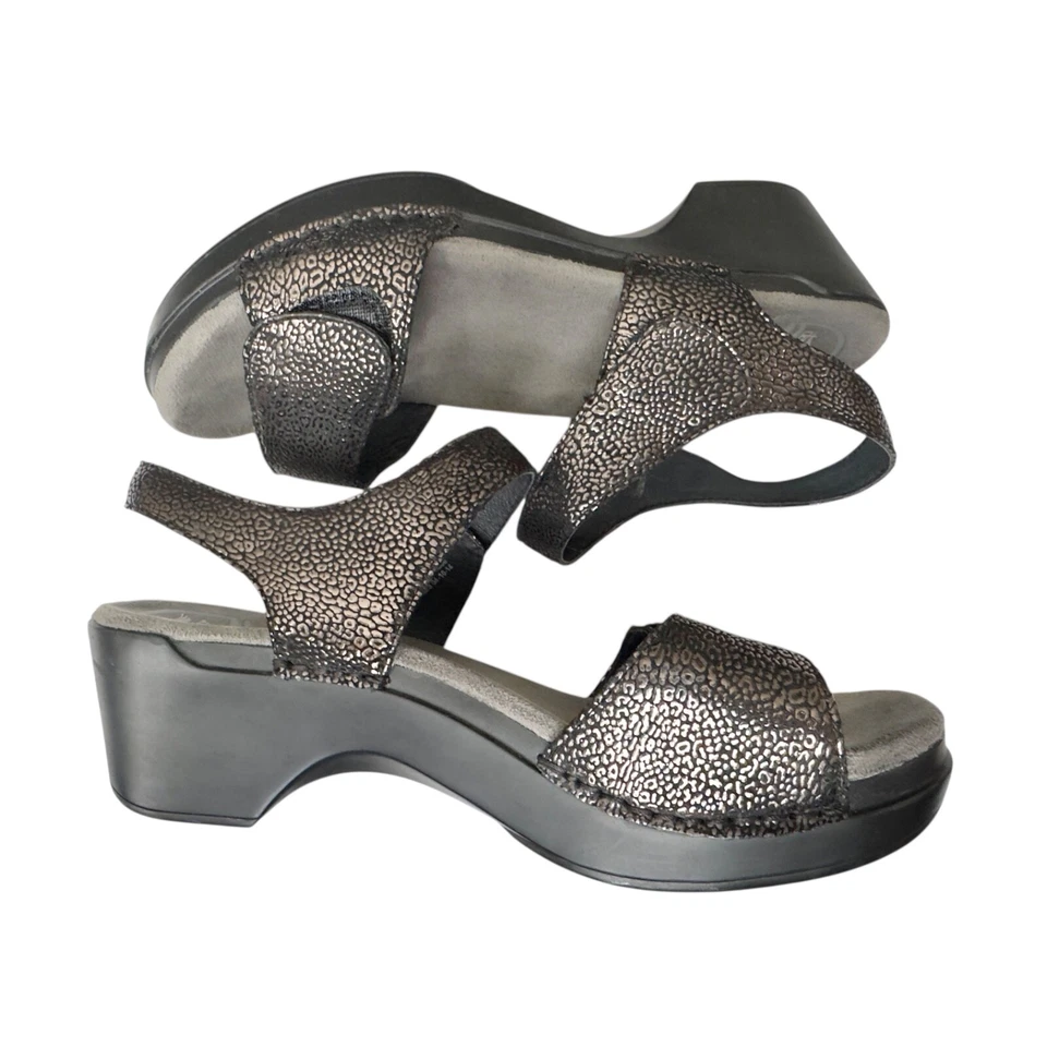 Sandalias Dansko Sonnet para mujer 41 10,5 EE. UU. negras brillantes correas de cuero con cordones Foto 4 de 4