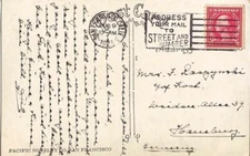 California San Francisco 1923 machine  2c Washington Franklin PPC to Germany.