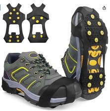 10 Studs Ice Climbing Crampons Snow Grips Anti Slip Shoe Boot Cleats Spikes NEW