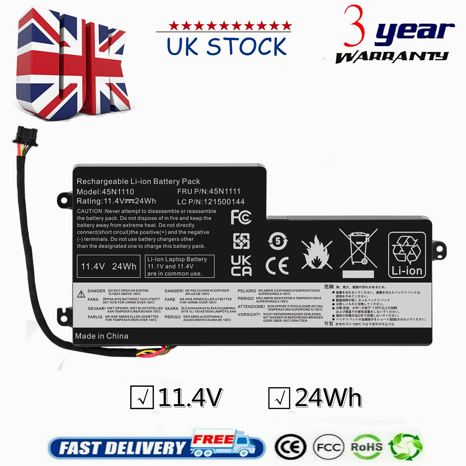 For Lenovo Battery ThinkPad T450 X240 X250 X260 T440 T440S T450 45N1110 45N1111