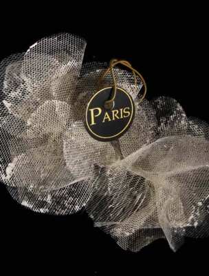 Paris by Debra Moreland Broken Blossoms Ivory Painted Tulle  display picture 2