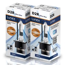 2 x D2R Genuine LUNEX XENON HEADLIGHT BULBS REPLACEMENT FOR PHILIPS OSRAM 6000K