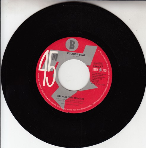 CULTURE BEAT Mr. Vain PICTURE SLEEVE 7" 45 record + juke title strip NEW RARE! - Imagen 3 de 3