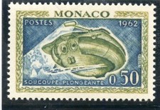 STAMP / TIMBRE DE MONACO N° 595 ** FAUNE L'HOMME SOUS LA MER SOUCOUPE PLONGEANTE