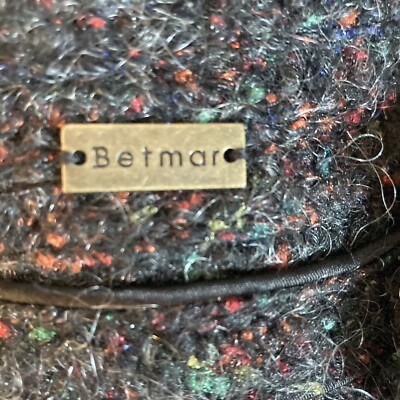 Betmar New York Dark Gray Confetti Wool Blend Cloche Hat W/3  display picture 3