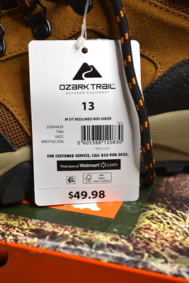 【 sige  】 Ozark Trail Redlined Mid Hiker Boots Suede Waterproof Boots Men's