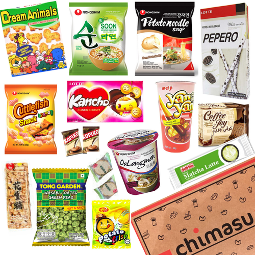 Cestino scatola snack asiatico [salato] - include snack giapponesi, coreani, cinesi -
