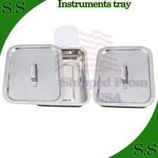 Instrument Tray With Lid 8x6x2 Surgical Dental Instrument