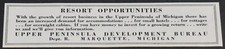 1951 Print Ad Michigan Marquette Upper Peninsula Development Bureau Resort Oppor