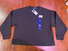 PUMA Stretch Ladies' Fleece Crewneck Pullover Sweatshirt- Black Size Large