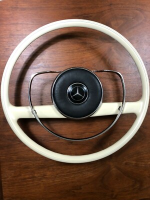 RESTORED MERCEDES M100 600 W100 EARLY STYLE IVORY STEERING WHEEL AND PAD SWB LWB
