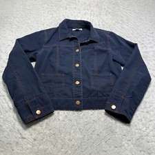 Pendleton Trucker Jacket Blue Dark Wash Denim Jean Womens Size Small S
