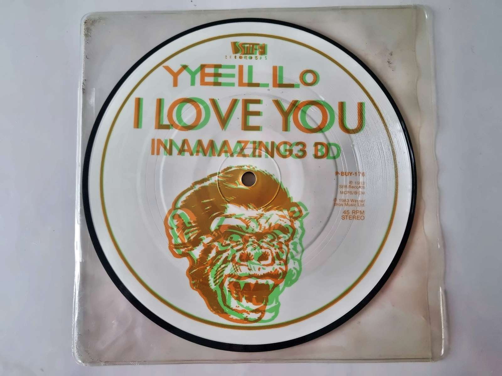 Yello - I love you 7'' Vinyl UK PICTURE DISC