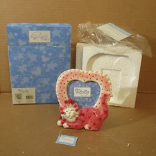 NOS 2006 Whimsiclay Adora 15253 Pink Heart Cat Picture Photo Frame Amy Lacombe