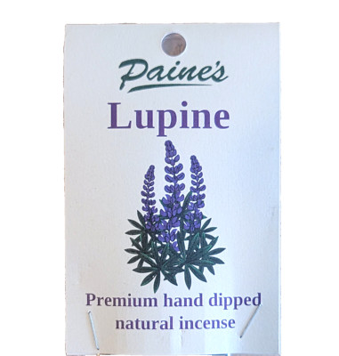 20 sticks 11'' LUPINE HAND DIPPED NATURAL INCENSE Paines premium fragrance floral