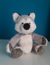 "TRUDI" peluche,Cane Siberian Husky,colore grigio chiaro e bianco, altezza 27 cm