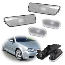 4x Front Bumper Fender Reflector Side Marker Light Clear For Vw Mk4 Golf Jetta