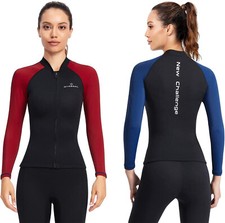 Top da immersione donna in neoprene 1,5 mm maniche lunghe taglia media immersione e vela