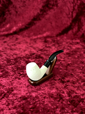 Turkish Block Classic Patterned Meerschaum Pipe Hand Carved UK Same Day Dispatch