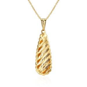 Authentic Yellow Gold Plated Necklace Pendant Drop 19 Inches 1MM Lobster Clasp B300