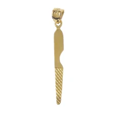 New 14k Yellow Gold Nail file Charm Pendant