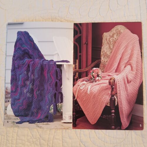 1998 Vtg Red Heart Knit Warmth Afghan Pattern Book 1428 Knitting & Crochet - Picture 4 of 24