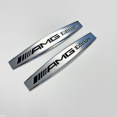 2 Stück 3D Emblem Auto Aufkleber Badge Silber Für AMG Edition Corporation