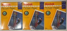 Lot of 3 Kodak Premium Picture Paper High Gloss 8 1/2x 11" new 15 sheets each