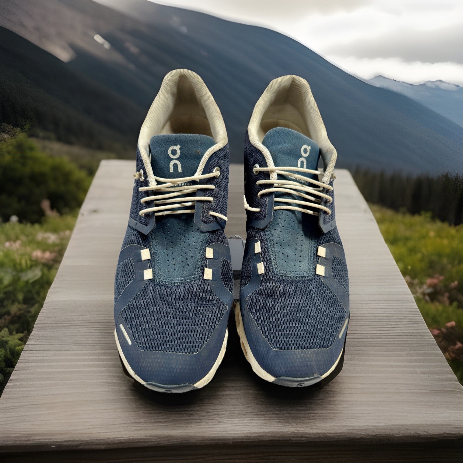 SAOLA Scarpe da ginnastica On Cloud uomo running passeggio allenamento misura 8 5 blu bianco