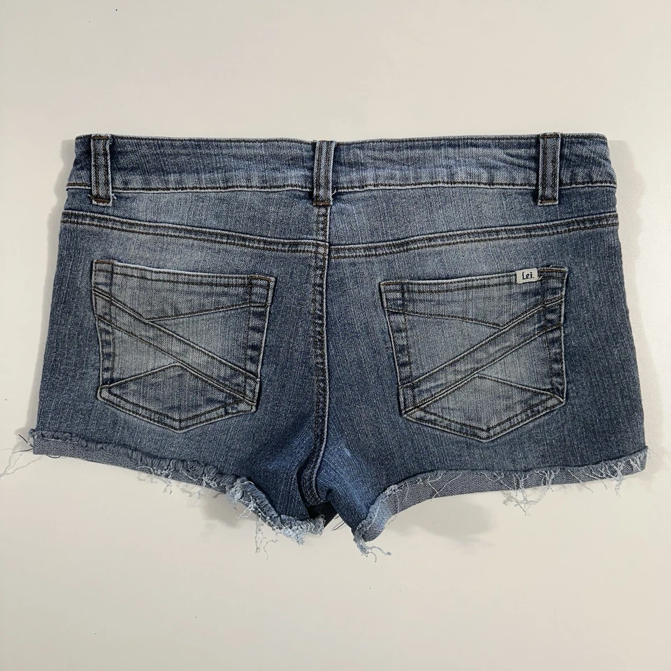 VINTAGE Y2K Lei Micro Shorts Size 11 Distressed Cut Off Retro Ashley Fit 2010 - Image 2 of 4