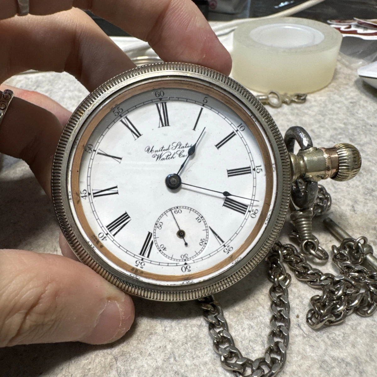 Waltham Open Face Roman Numerals Pocket Watch Pocket Watches with