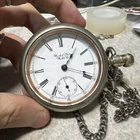 Antique 1890s U.S. Watch Co. Waltham Mass 18S Pocket Watch Running with Chain