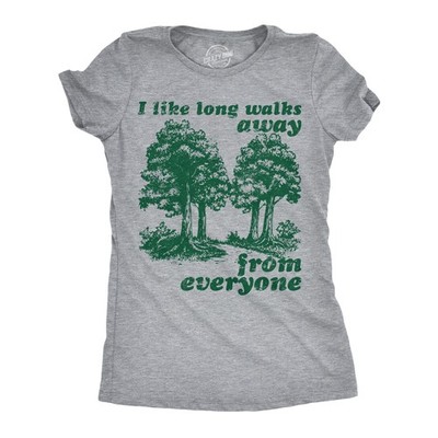 Womens Funny T Shirts I Like Long Walks Away From Everyone Sarcastic Graphic