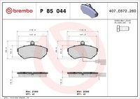Bremsbelagsatz Scheibenbremse Prime Brembo P 85 044 FüR Audi Seat VW B5 A4 Exeo