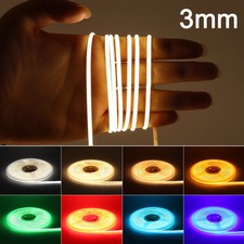 3mm COB LED Strip Light 12-24V LED Strip Ribbon Lamp Tape LED Colorful COB Strip