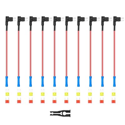 FTR4-10 Car Fuse Tap Adapter Mini ACZ Dual-slot Blade Rightward Fuse Hold 2 Kits