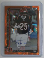 2025 Topps Chrome Tahj Brooks Rookie Auto Orange Lava #/25 Bengals (RC)