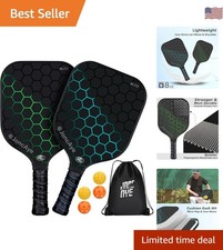 Lightweight Fiberglass Pickleball Set of 4 with Indoor/Outdoor Balls Bag